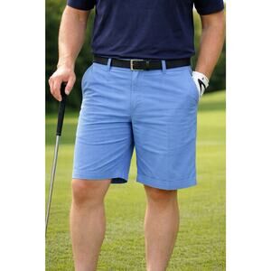 TOMMY HILFIGER Mens Chino Shorts Size 40 Blue Flat Front Golf Casual Classic Fit